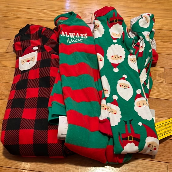 Set of 3 NWT Carters Christmas PJs - Picture 1 of 5